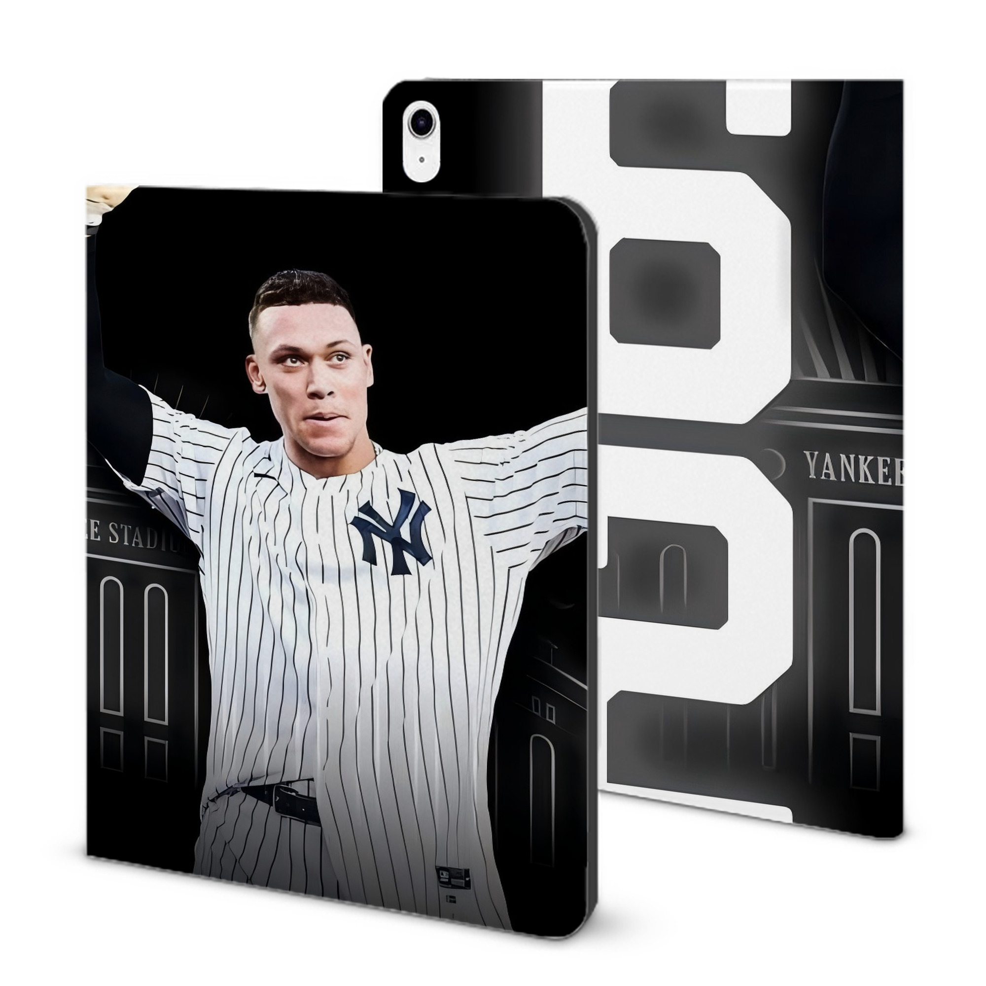 Aaron Judge 62nd Home Run IPad Case Without Pencil Slot – Book-Style Cover With PU Leather & TPU – Slim, Durable, Scratch-Resistant, Full Protection & Easy Access